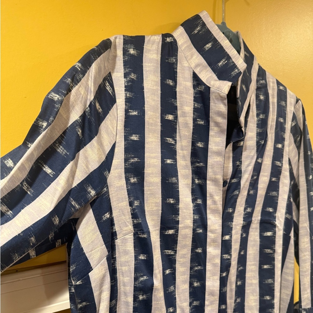 Tuckernuck Navy and White Striped Midi Dress - Picture 2 of 6